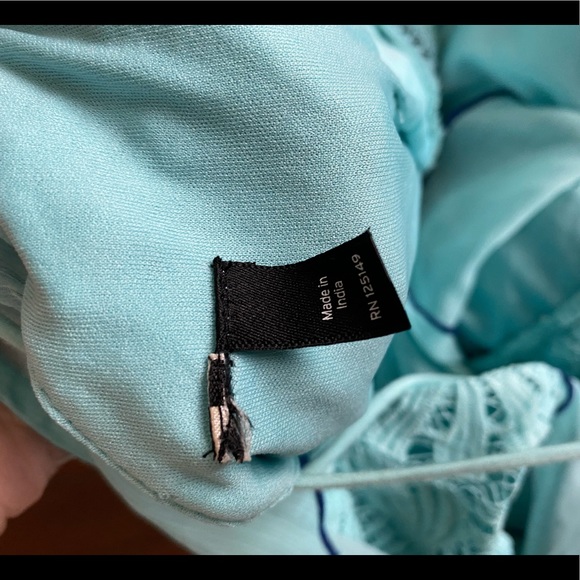 Topshop Turquoise Lace Cold Shoulder Mini Dress Women’s 8 - Picture 9 of 10